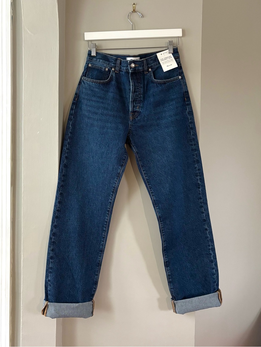 NWT Tall Longline Jean, McKinney Wash, 27T